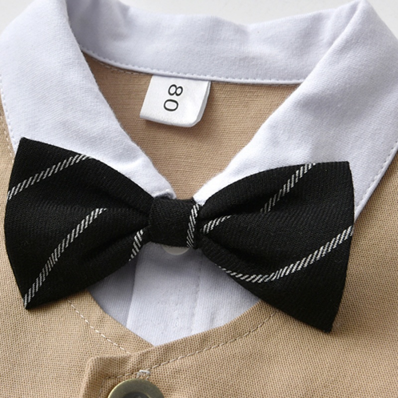 2pcs Baby Boy British Style Romper with Matching Hat