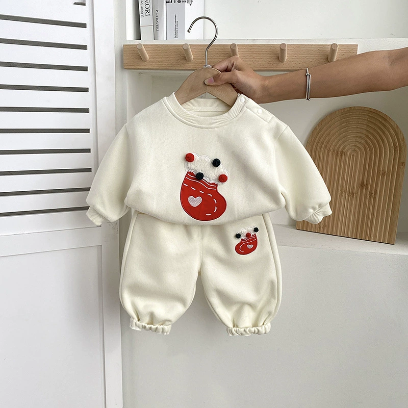 2pcs Toddlers Christmas Stocking Sweatshirt and Pants Set
