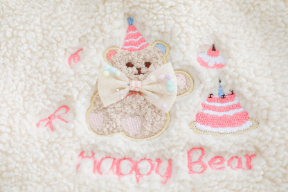 2pcs Toddler Gril Fluff Bear Top and Pant Set