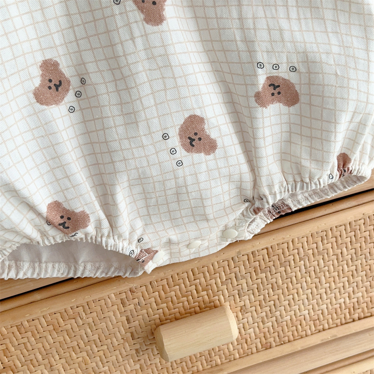 Cartoon Bear-themed Fake Two Piece Romper