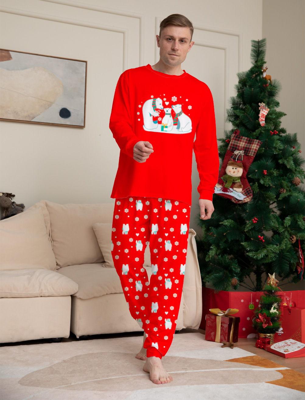 Matching Christmas Pajamas Bear Long-sleeve Pajamas Sets