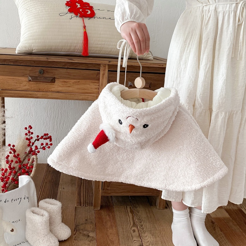 Baby Girl Cute Snowman Shawl Cape Top