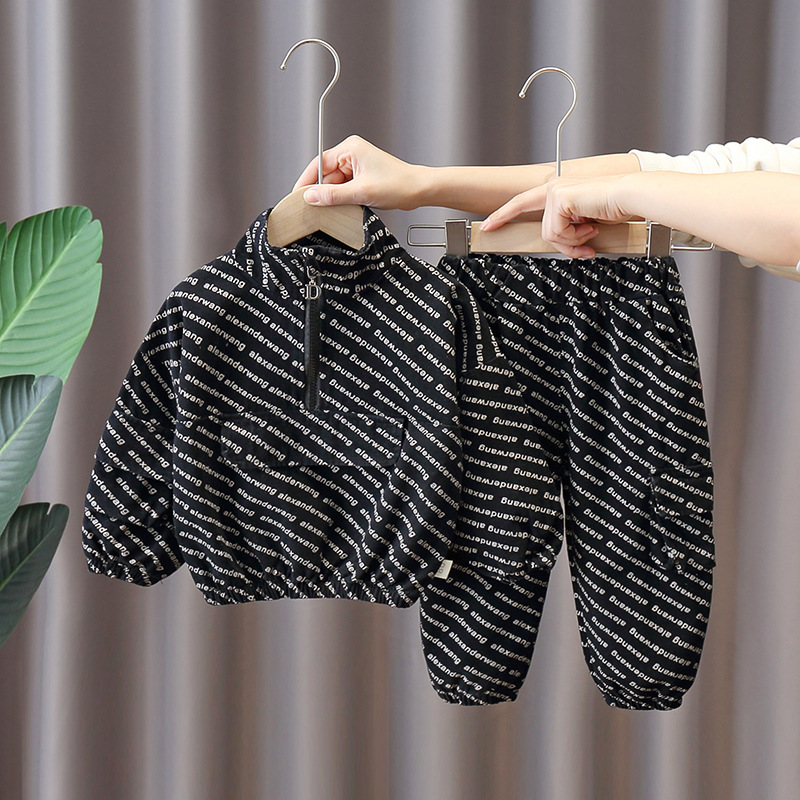 2pcs Toddler Boy Denim Bunny Print Top and Pant Set