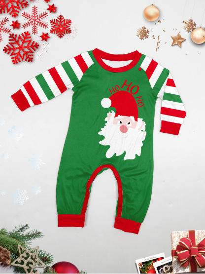Matching Christmas Pajamas Santa Stripe Long-sleeve Pajamas Sets