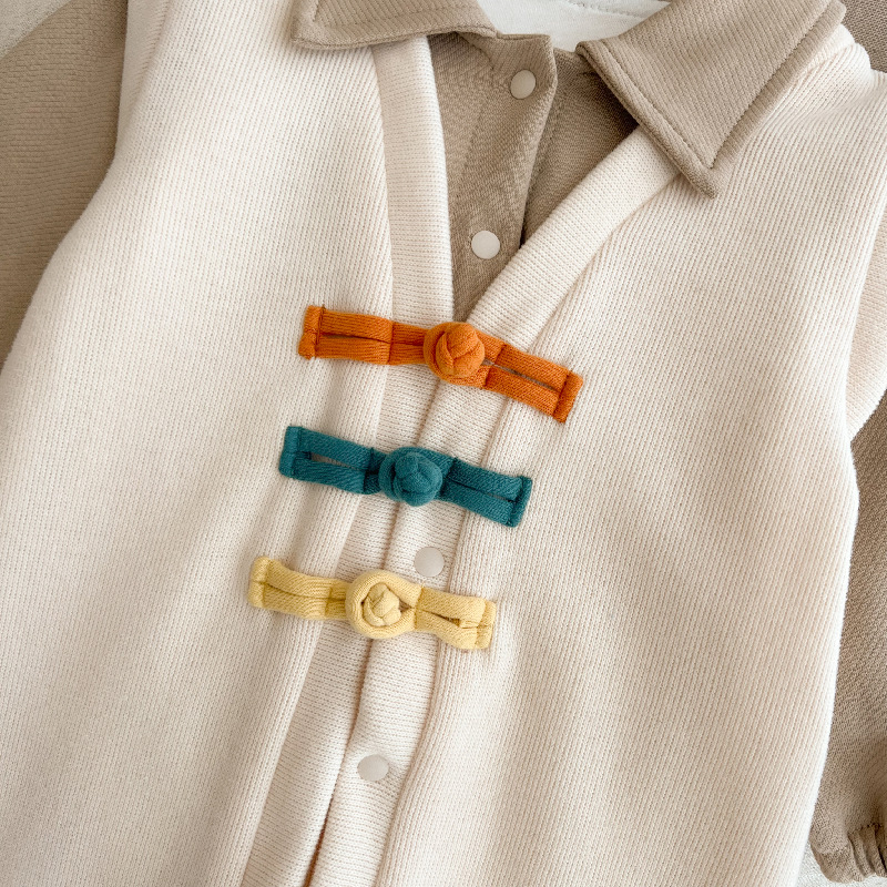 Baby Boy/Girl Color Clash Button Romper