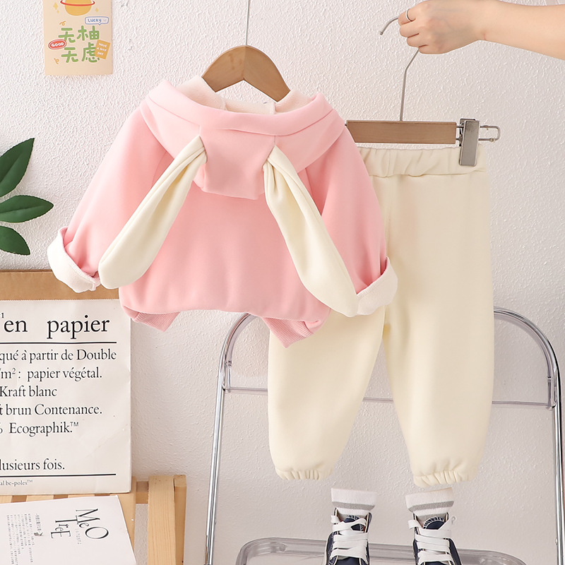 2pcs Toddler Gril Heart Top and Pant Set