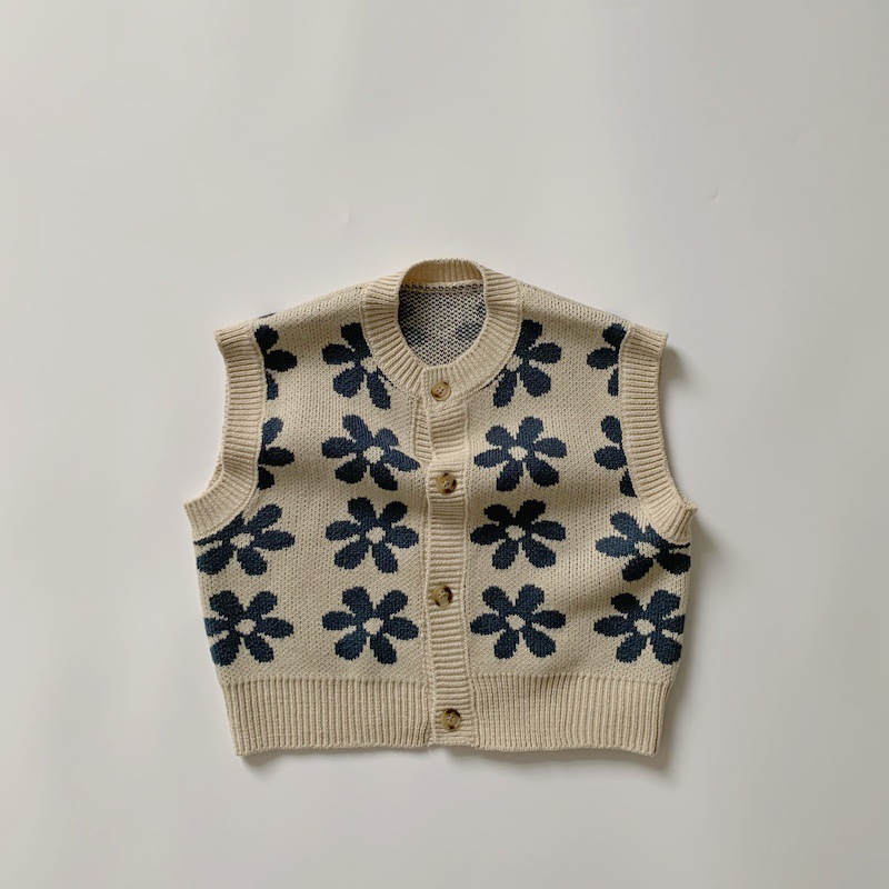 Baby Vintage Floral Knit Vest