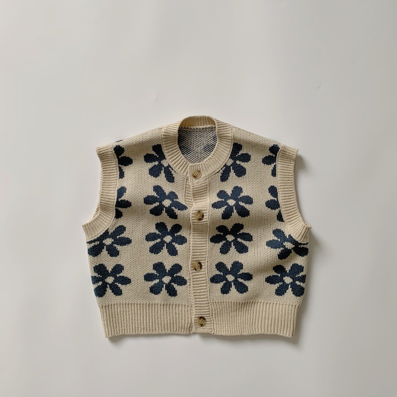Baby Vintage Floral Knit Vest