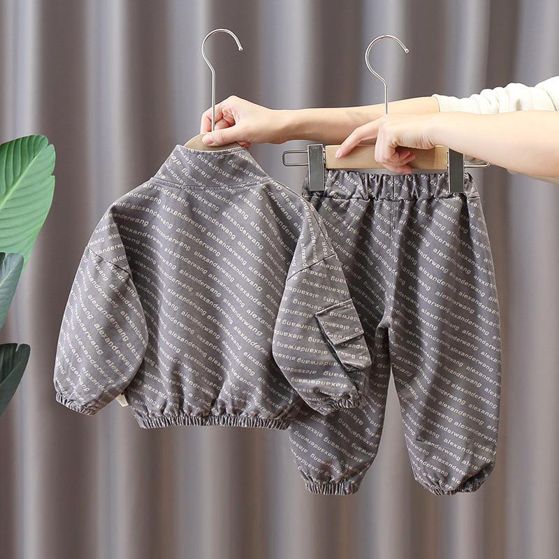 2pcs Toddler Boy Denim Bunny Print Top and Pant Set