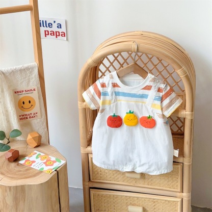Candy Color Tomato Short Sleeve Baby Romper