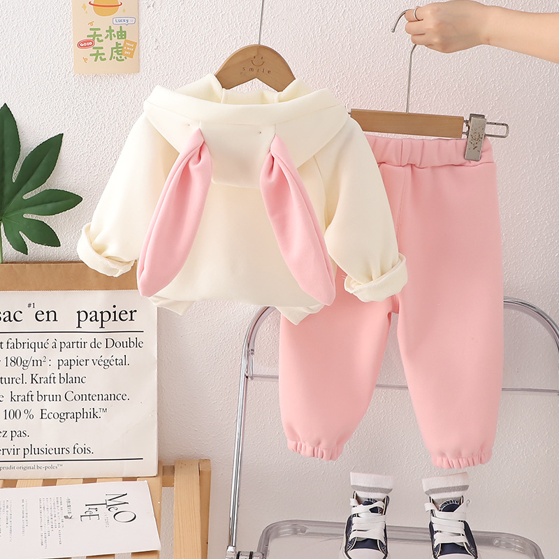 2pcs Toddler Gril Heart Top and Pant Set