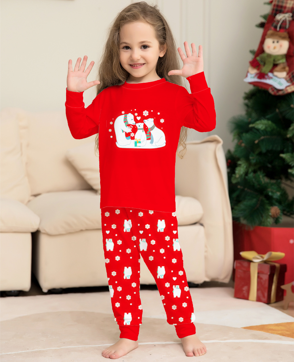 Matching Christmas Pajamas Bear Long-sleeve Pajamas Sets