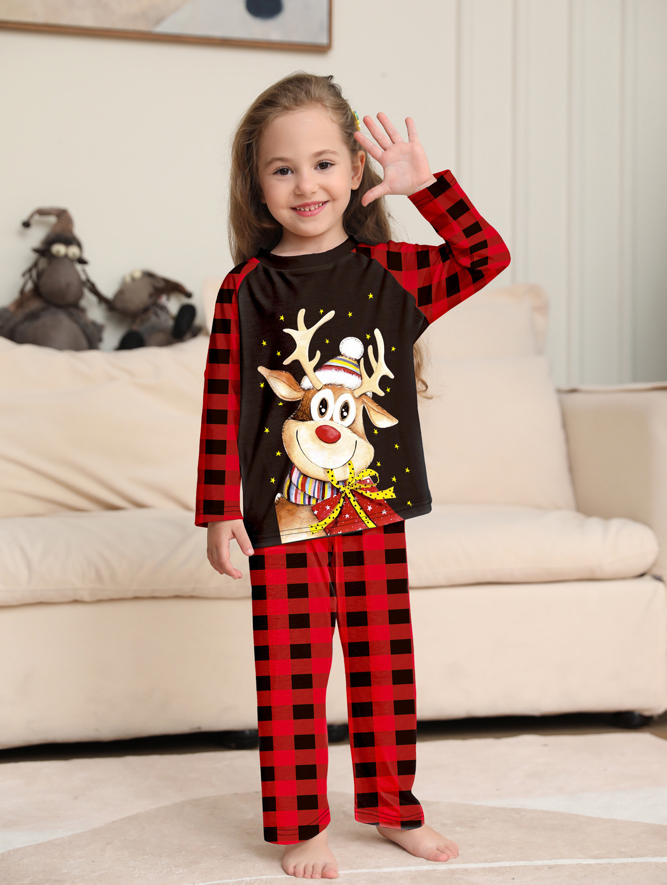 Matching Christmas Pajamas Deer Long-sleeve Pajamas Sets