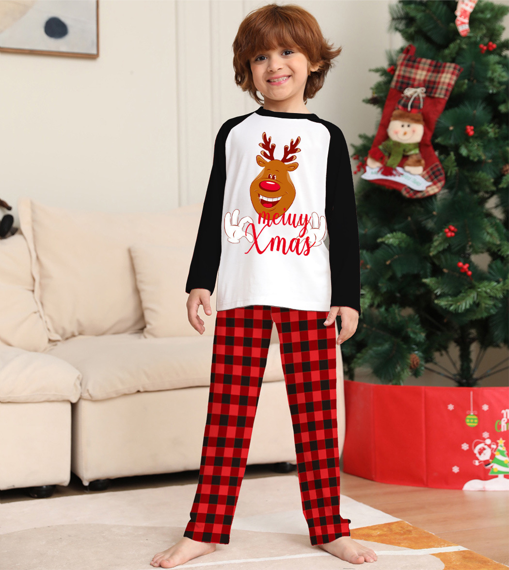 Matching Christmas Pajamas Deer Letter Long-sleeve Pajamas Sets