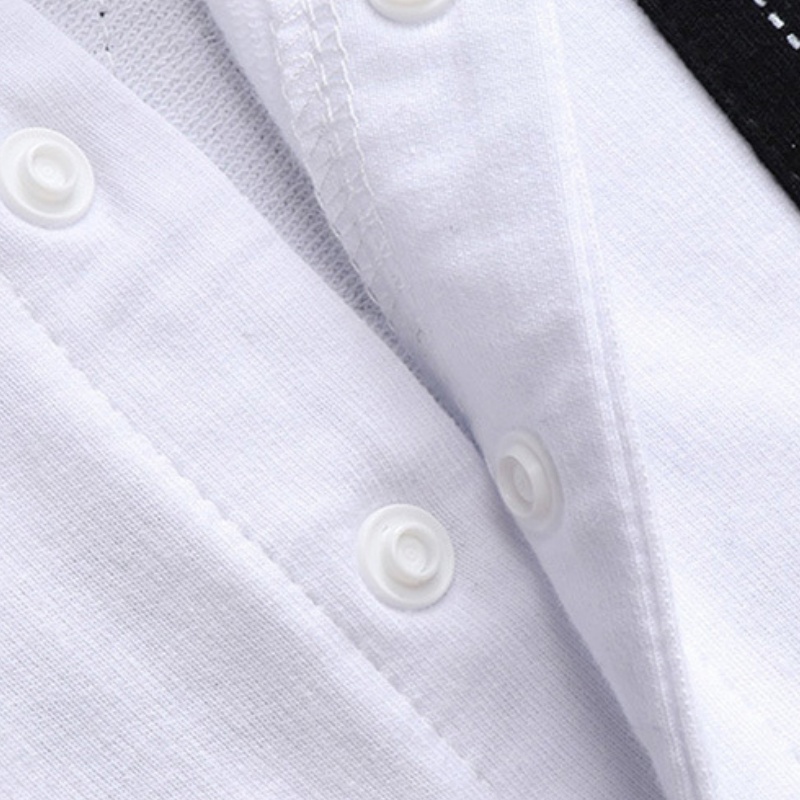 2pcs British Style Baby Romper Set with Striped Vest