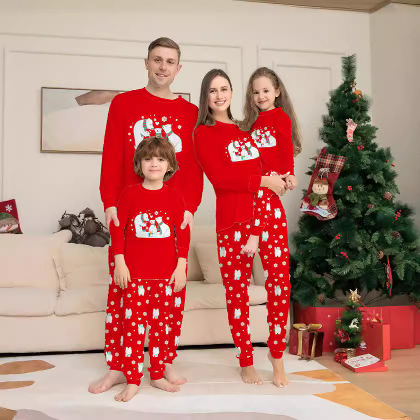 Matching Christmas Pajamas Bear Long-sleeve Pajamas Sets