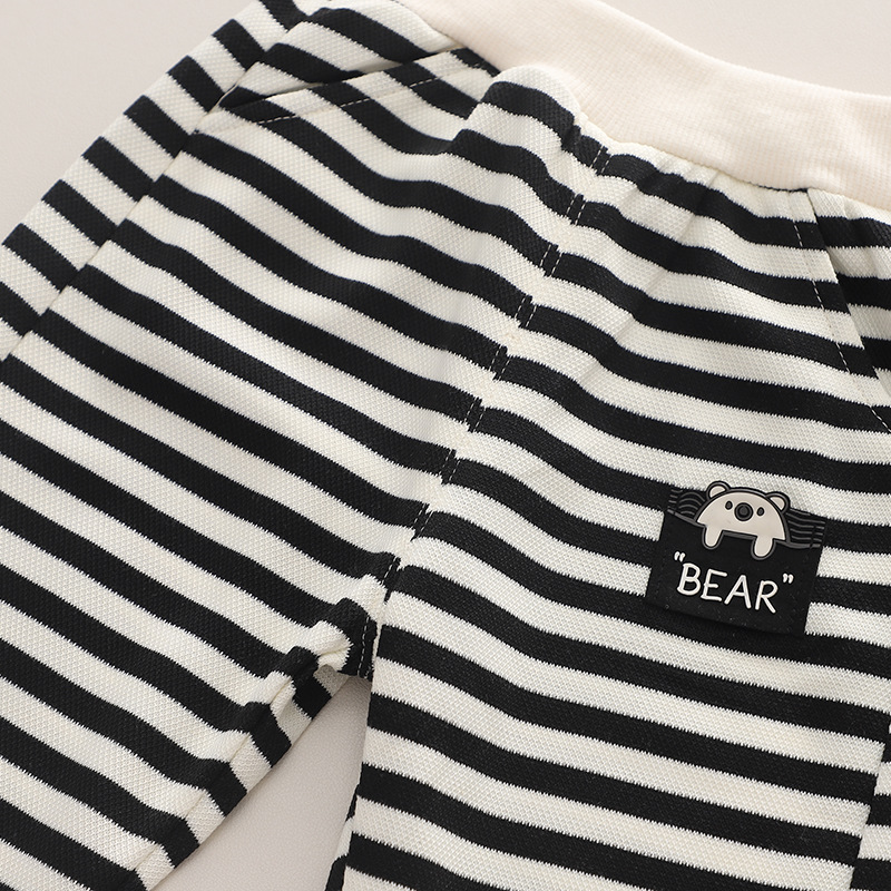 2pcs Toddler Boy Stripe Top and Pant Set