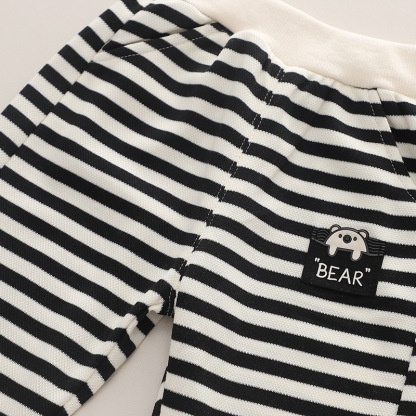 2pcs Toddler Boy Stripe Top and Pant Set