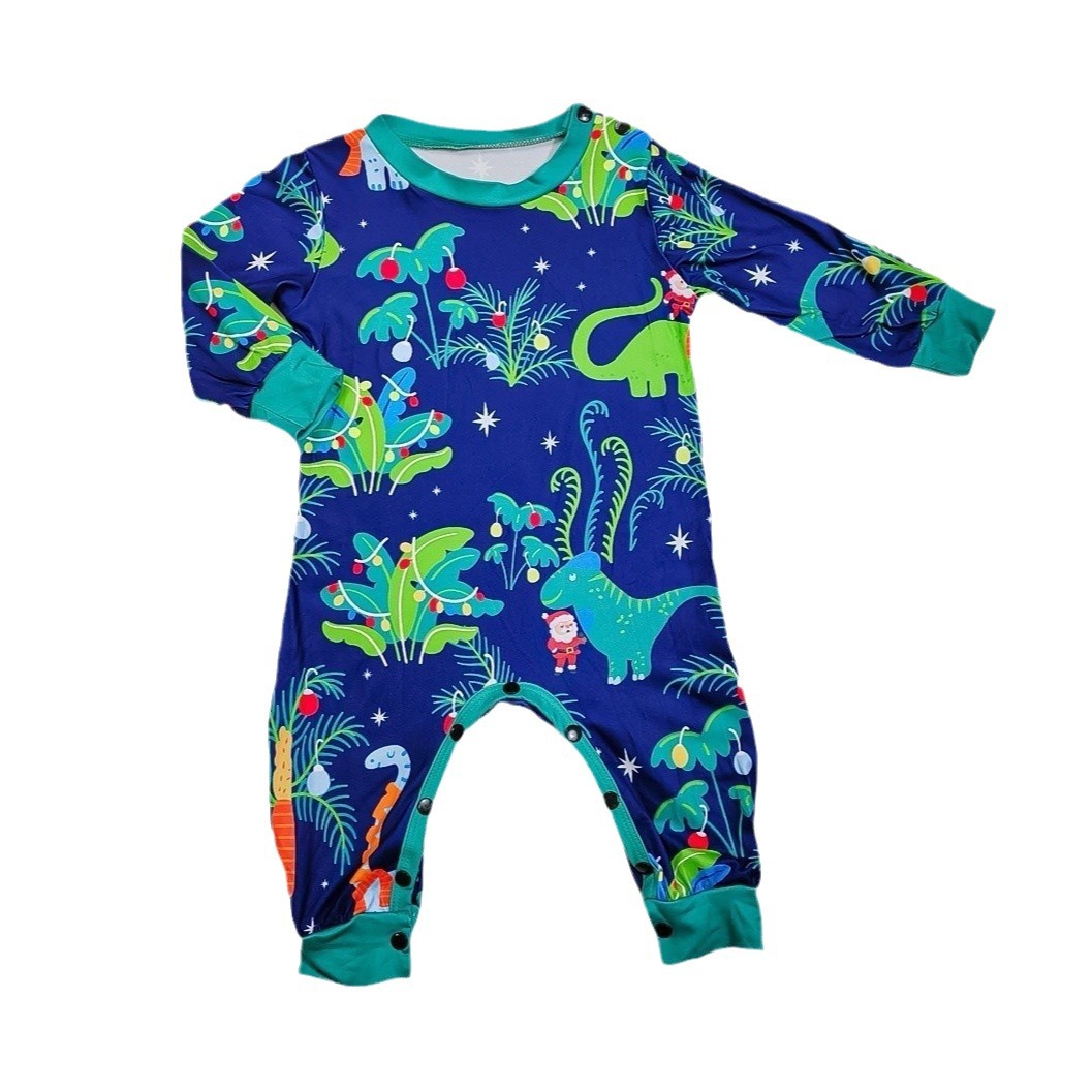Matching Christmas Pajamas Dinosaurs Long-sleeve Pajamas Sets