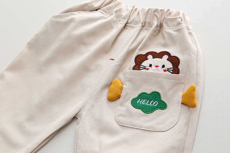 2pcs Toddler Boy Cute Lion Top and Pant Set