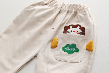 2pcs Toddler Boy Cute Lion Top and Pant Set