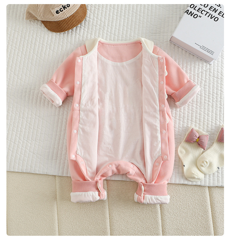 Baby Girl Bunny Themed with Rabbit Shaped Buttons  Rompers