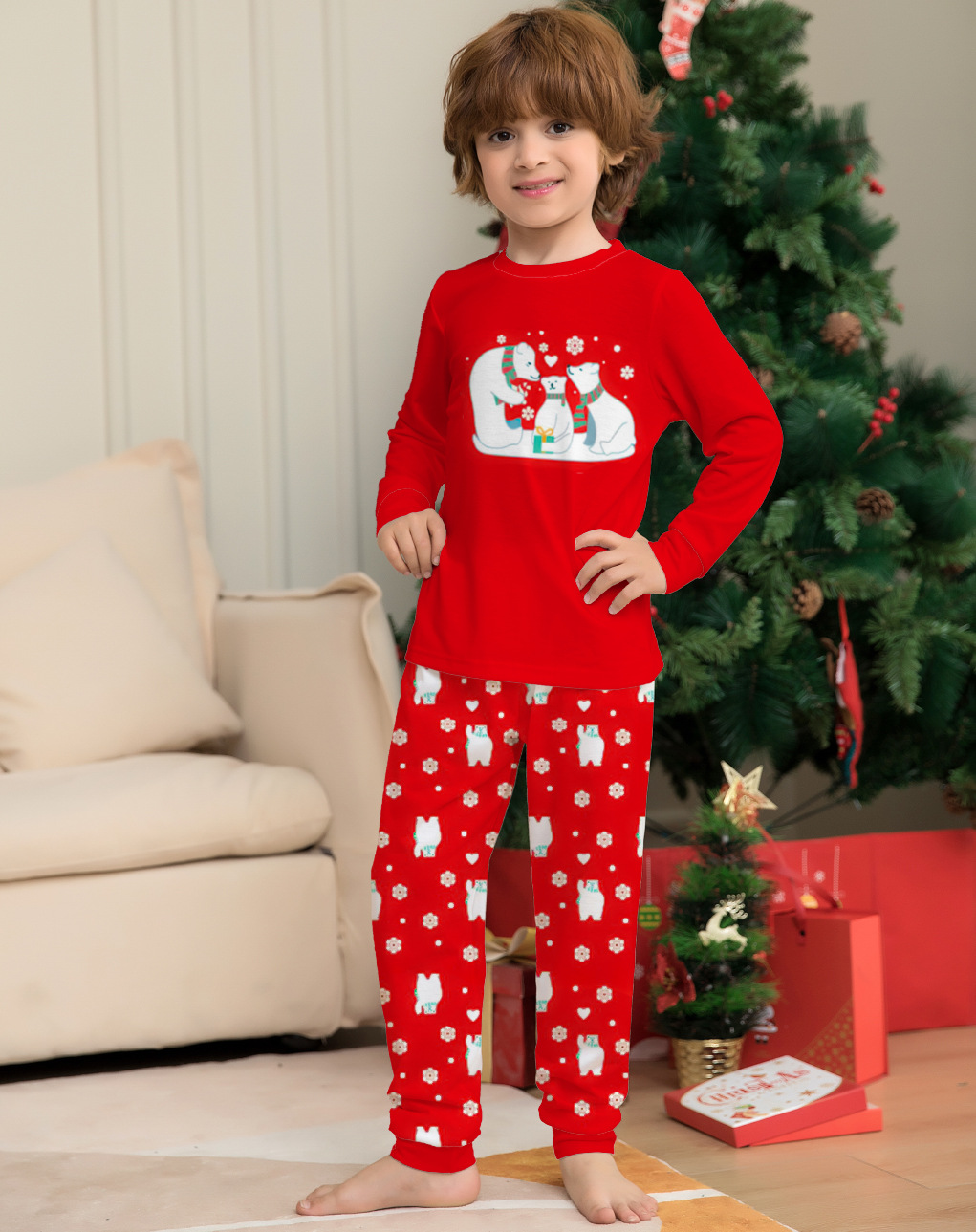 Matching Christmas Pajamas Bear Long-sleeve Pajamas Sets
