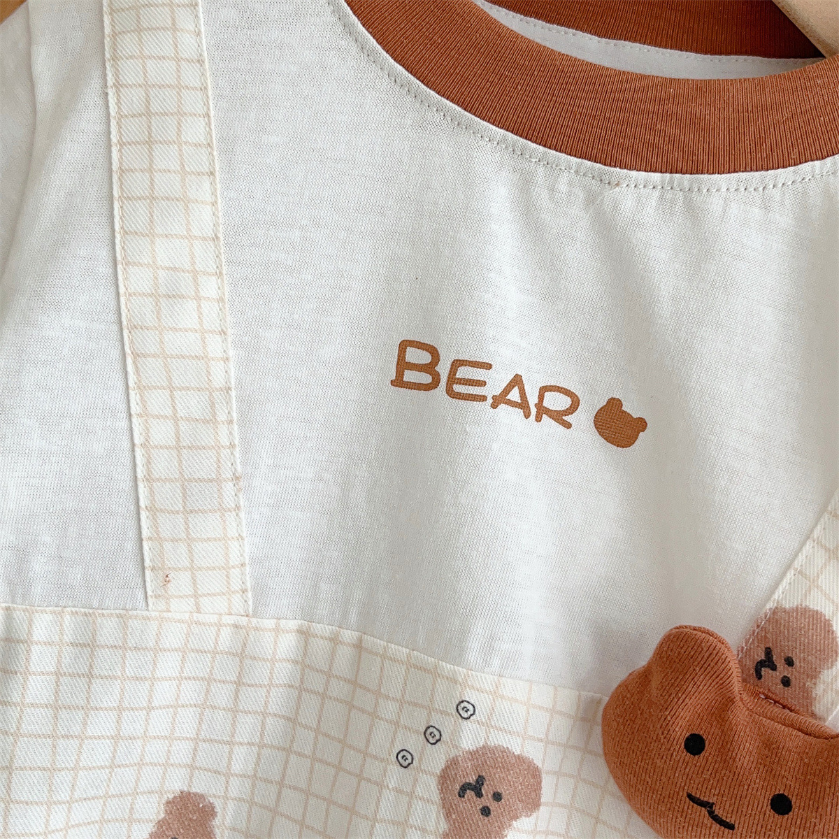 Cartoon Bear-themed Fake Two Piece Romper