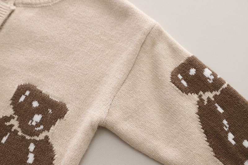 3pcs Toddler Boy Bear Printed Top and Pant Set