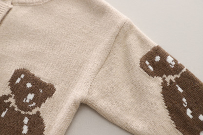 3pcs Toddler Boy Bear Printed Top and Pant Set