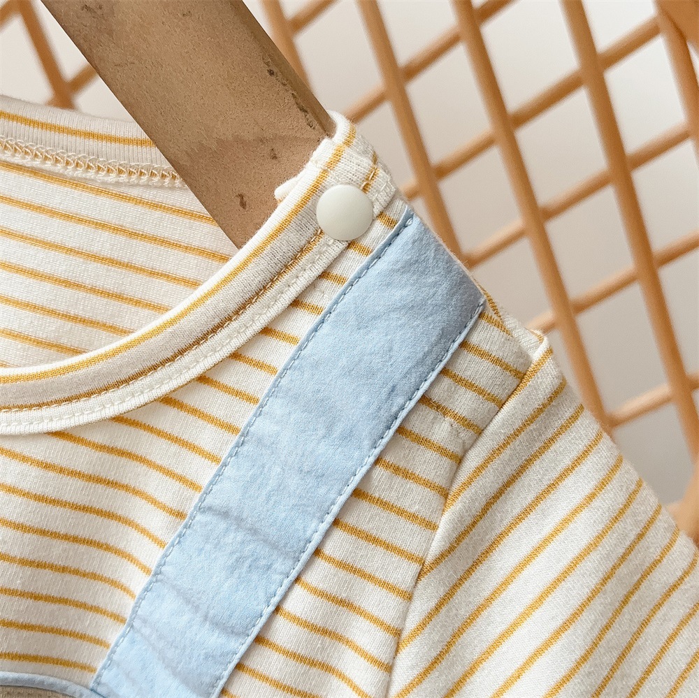 Rainbow and Teddy Bear Design Fake Two-piece Baby Romper