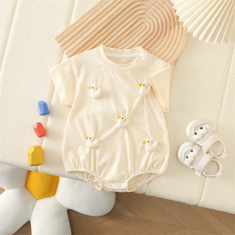 Baby Unisex Cartoon Short Sleeve Romper