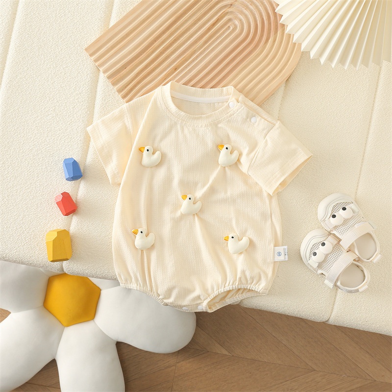 Baby Unisex Cartoon Short Sleeve Romper