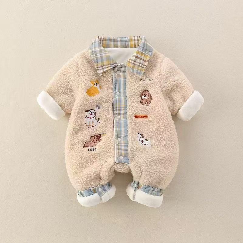 Baby Unisex Fleece Padded Long Sleeve Romper