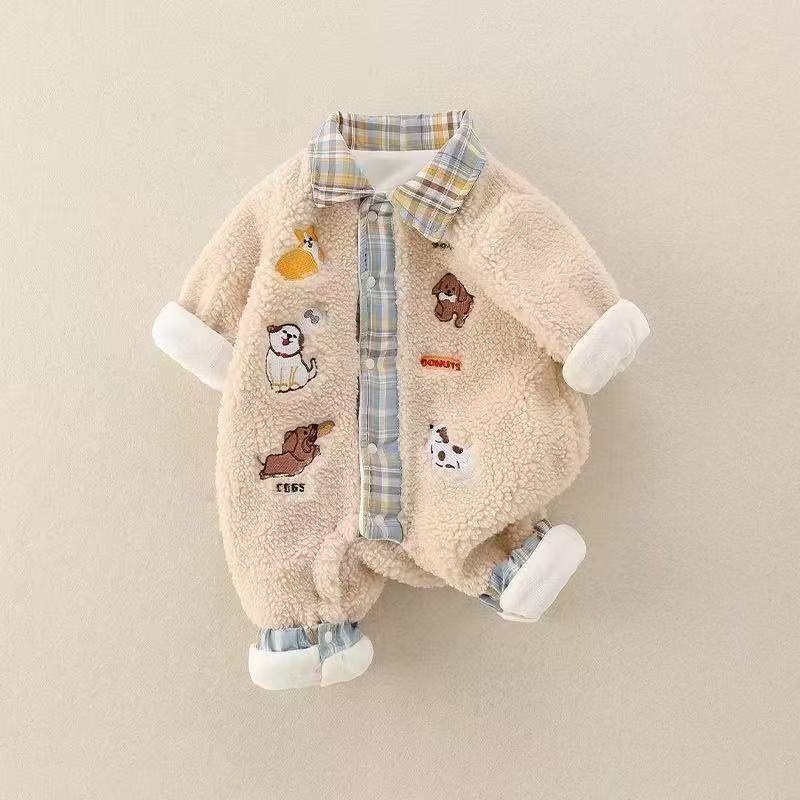 Baby Unisex Fleece Padded Long Sleeve Romper