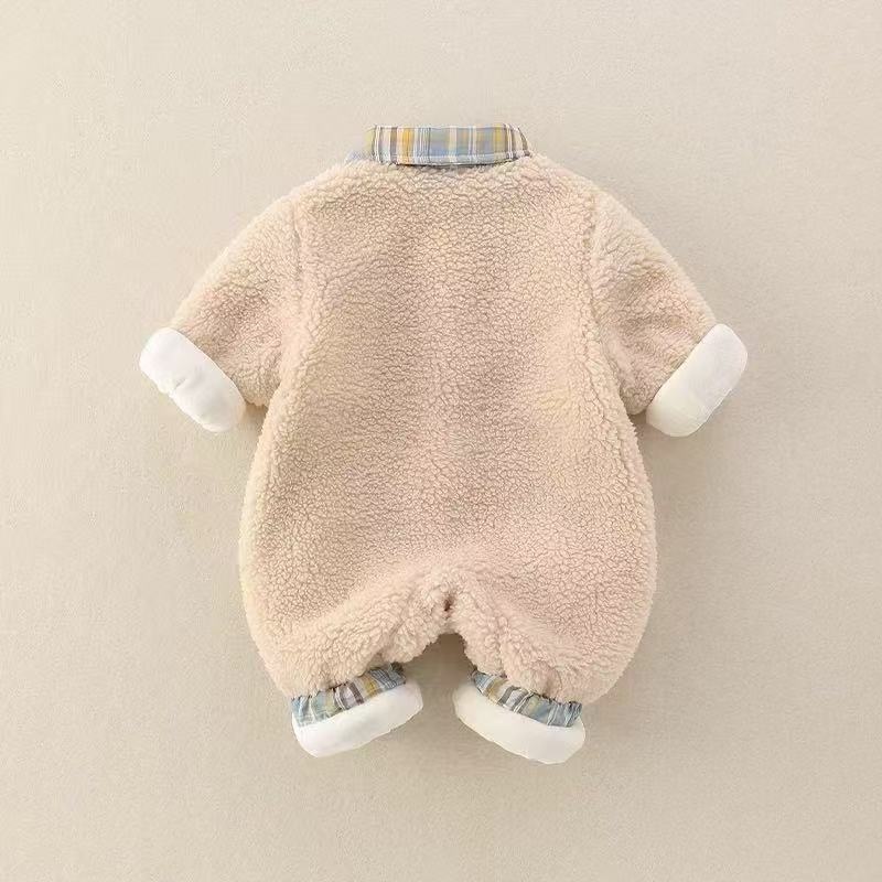 Baby Unisex Fleece Padded Long Sleeve Romper