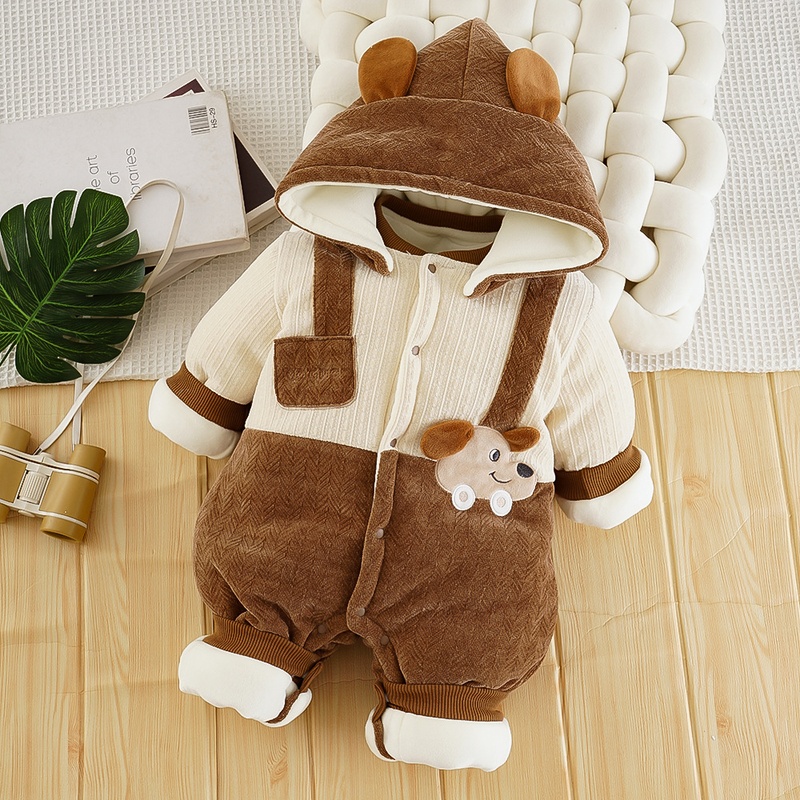 Baby Unisex Puppy Hooded Romper