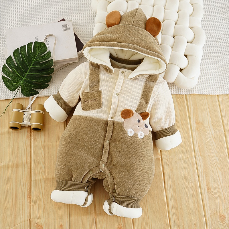 Baby Unisex Puppy Hooded Romper