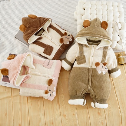 Baby Unisex Puppy Hooded Romper