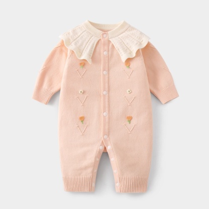 Baby Girl Ruffled Collar Romper