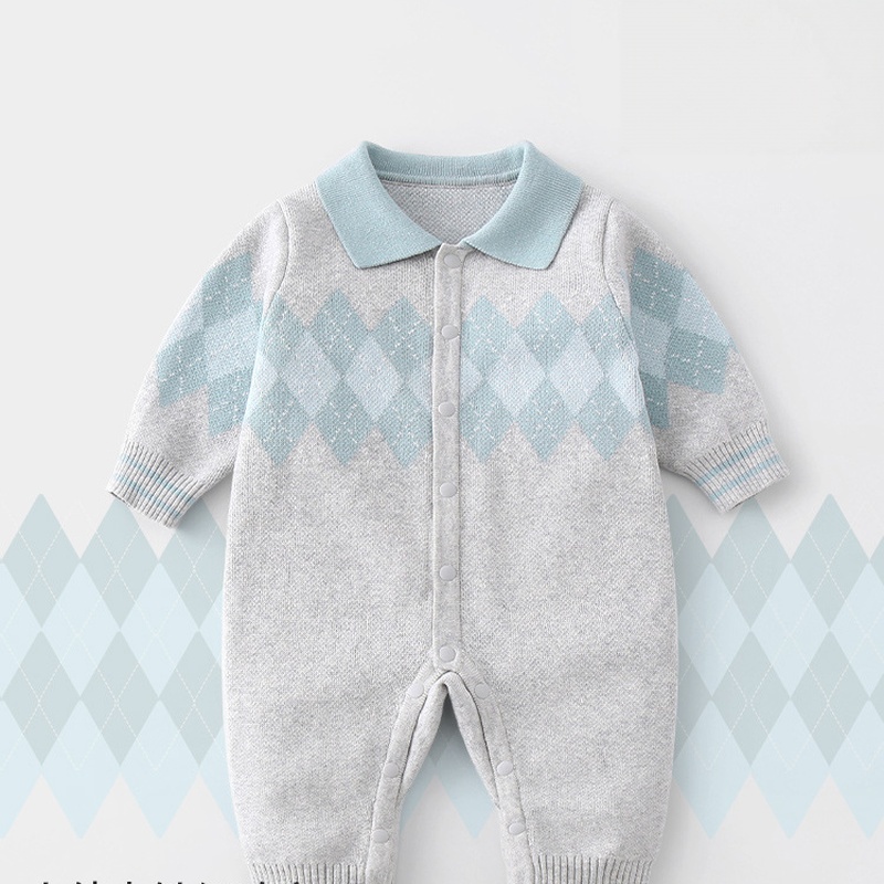 Baby Unisex British Style Tie Romper