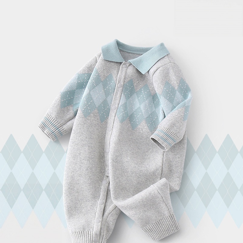 Baby Unisex British Style Tie Romper