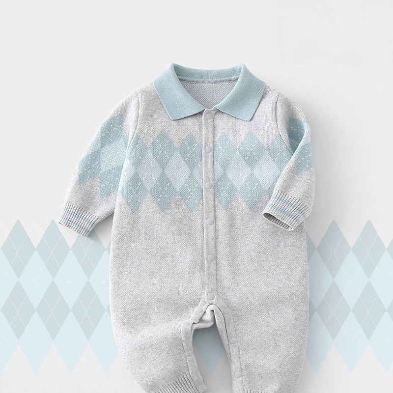 Baby Unisex British Style Tie Romper
