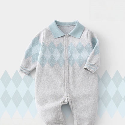 Baby Unisex British Style Tie Romper