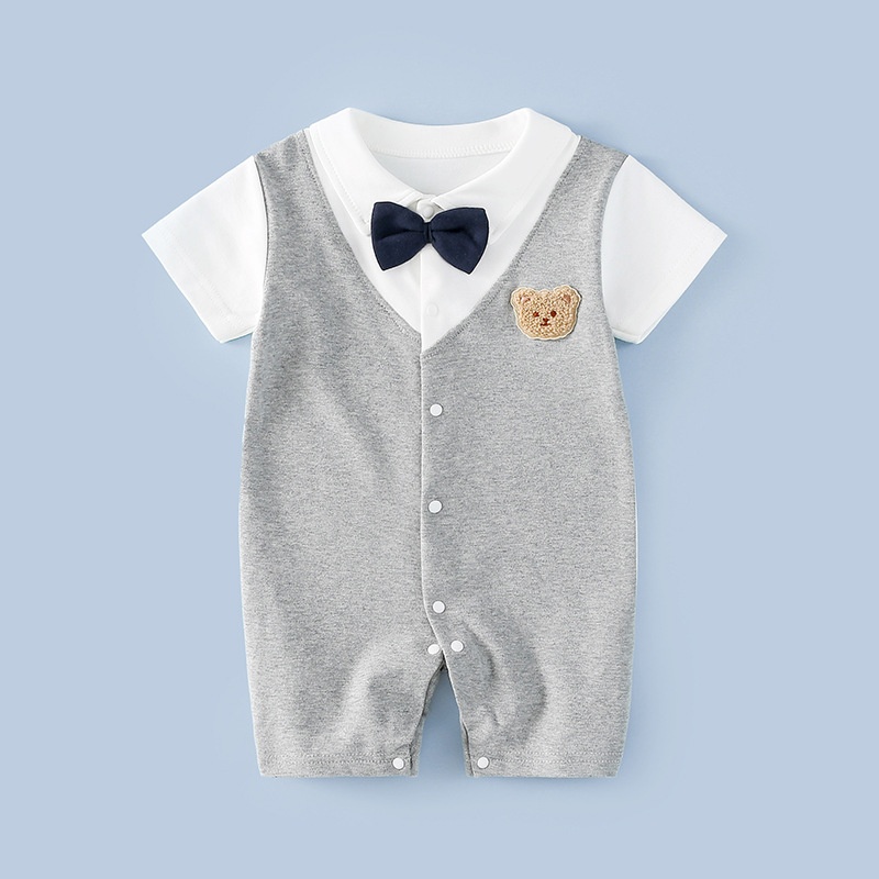 Baby Boy Gentleman Short Sleeve Romper