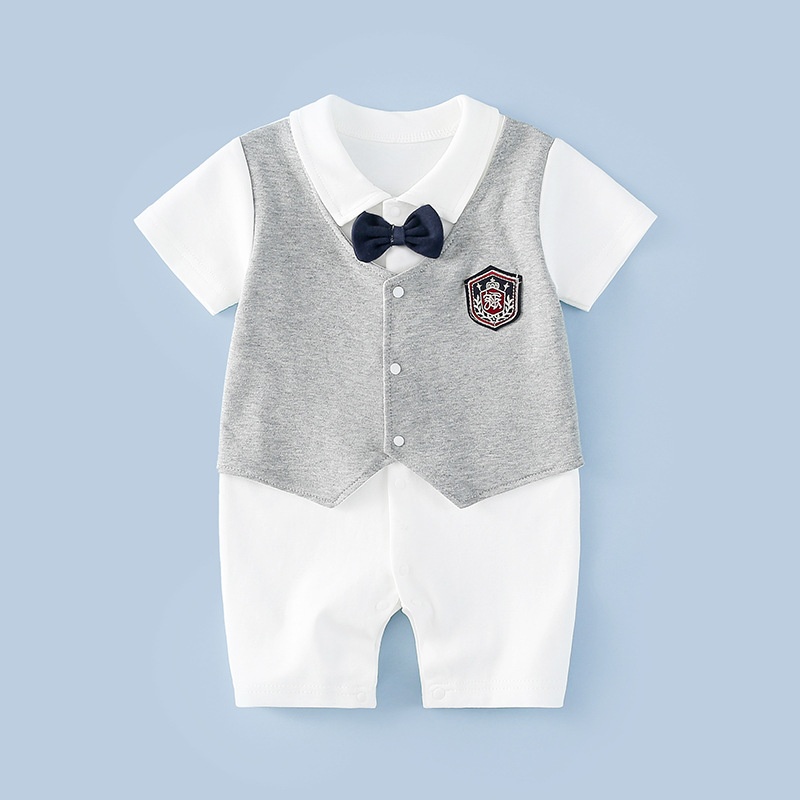 Baby Boy Gentleman Short Sleeve Romper
