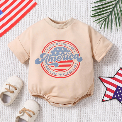 Baby Boy/Girl American Independence Day Letter Bodysuit