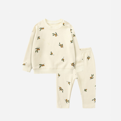 Baby Boy/Girl Cute Decorative Pattern Long Sleeve Sweatshirt + Pants Set