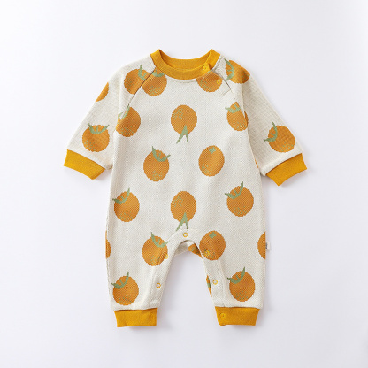 Baby Boy/Girl Cute Orange Fruit Long Sleeve Romper