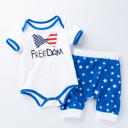 Baby Boys Independence Day Star Print Bodysuit + Pant Two-piece set